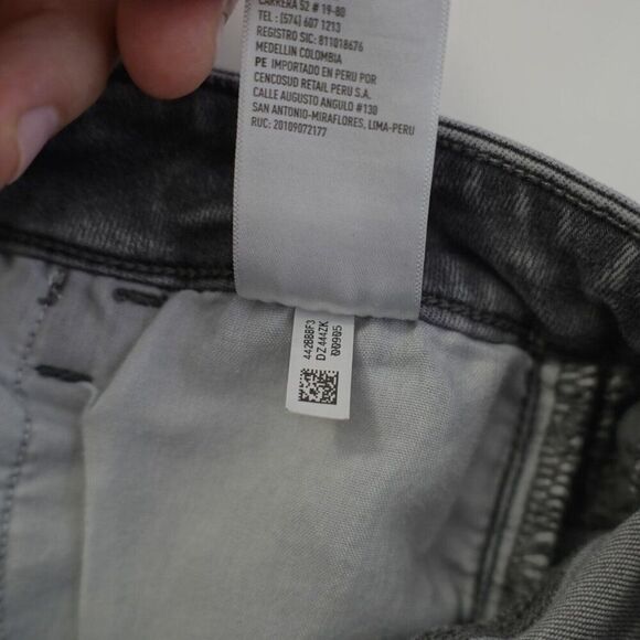 American Eagle Next Level Stretch Gray Denim Jeans 0R 25/29 Factory Distressed - Picture 8 of 9
